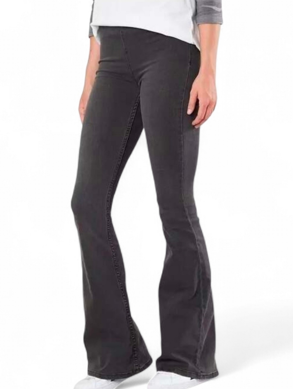 FREE PEOPLE Faded Black Pull On Flare Jeans - Size 24
